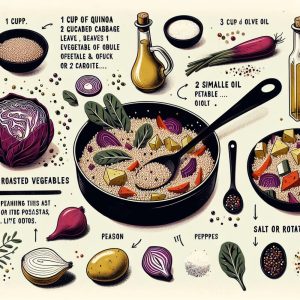 מתכון לקינואה עם ירקות צלויים