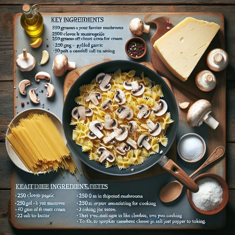 מתכון לפסטה עם פטריות ושמנת